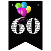 60歳の誕生日パーティー風船 バンティングフラッグ (第1の旗)