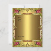 60歳の誕生日パーティー オルネイト ヴィンテージ フラワーズ ゴールド3 招待状 (裏面)