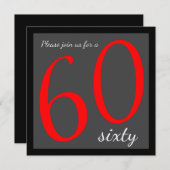 60歳の誕生日パーティー|テンプレート 招待状 (正面/裏面)