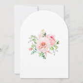 60歳の誕生日パーティー ピンクの芍薬の花のアーチ 招待状 (裏面)