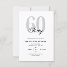 60歳の誕生日パーティー モダン シンプル 招待状