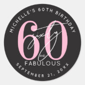 60歳の誕生日パーティー ラウンドシール (正面)