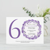 60歳の誕生日パーティー、ラベンダーの花 招待状 (スタンド正面)