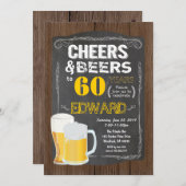 60歳の誕生日パーティー。応援～60年ビール 招待状 (正面/裏面)