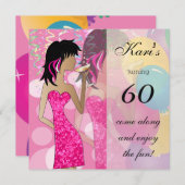 60歳の誕生日パーティー 招待状 (正面/裏面)