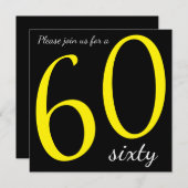 60歳の誕生日パーティー| DIY文字 招待状 (正面/裏面)