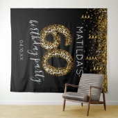 60歳の誕生日ヒョウ柄写真背景 タペストリー (インサイチュ(横))