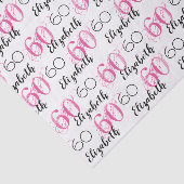 60歳の誕生日ピンクスタイリッシュクカスタムティッシュペーパー 薄葉紙 (詳細)