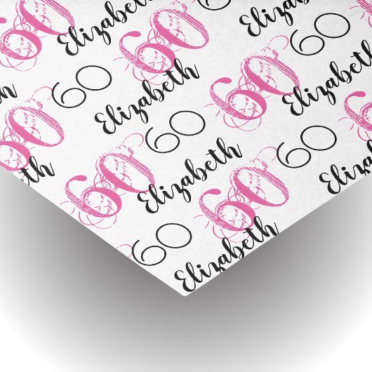 60歳の誕生日ピンクスタイリッシュクカスタムティッシュペーパー 薄葉紙