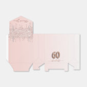 60歳の誕生日ピンクローズ金ゴールド感謝していグリッターyou フェイバーボックス (折り畳みなし)