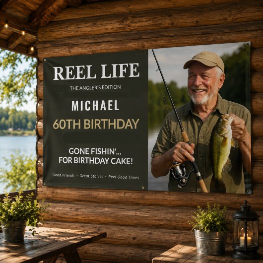 60歳の誕生日フィッシングパーティー リールライフフォト 横断幕