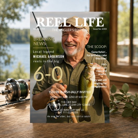60歳の誕生日フィッシング雑誌の招待状 招待状