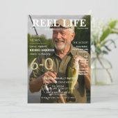 60歳の誕生日フィッシング雑誌の招待状 招待状 (スタンド正面)