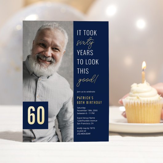 60歳の誕生日フォイル招待状 箔招待状