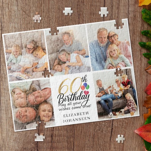 60歳の誕生日フォトコラージュスクリプト ジグソーパズル