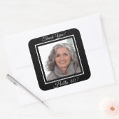 60歳の誕生日フォトブラック感謝していユー スクエアシール (封筒)