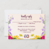 60歳の誕生日フローラモダン60年のパーティー 出欠カード (正面)