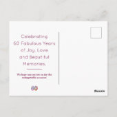 60歳の誕生日フローラモダン60歳のパーティー ポストカード (裏面)