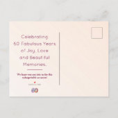 60歳の誕生日フローラモダン60歳のパーティー 案内ポストカード (裏面)