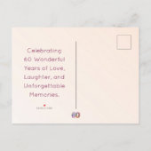60歳の誕生日フローラモダン60歳のパーティー 案内ポストカード (裏面)