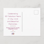 60歳の誕生日フローラモダン60歳のパーティー 案内ポストカード (裏面)