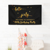 60歳の誕生日ブラック金ゴールドhello 60 name script 横断幕 (インサイチュ)