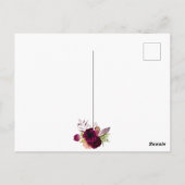 60歳の誕生日ブルゴーニュフローラ金ゴールド招待 ポストカード (裏面)