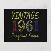 60歳の誕生日プレゼント ヴィンテージ1961 オリジナルパーツ ポストカード (正面)