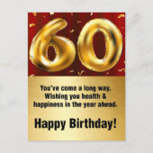 60歳の誕生日プレゼント: 60年をお祝い シーズンポストカード (正面)