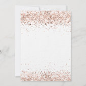 60歳の誕生日ホワイトローズ金ゴールド紙吹雪 招待状 (裏面)