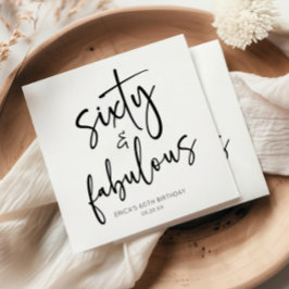 60歳の誕生日ミニマルパーティー スタンダードカクテルナプキン