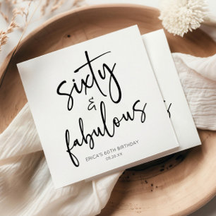 60歳の誕生日ミニマルパーティー スタンダードカクテルナプキン