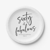 60歳の誕生日ミニマルパーティー ペーパープレート (正面)