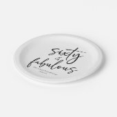 60歳の誕生日ミニマルパーティー ペーパープレート (アングル)