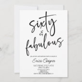60歳の誕生日ミニマルパーティー 招待状 (正面)
