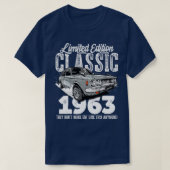 60歳の誕生日ヴィンテージクラシック車1963日60年 Tシャツ (デザイン正面)