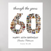 60歳の誕生日写真コラージュ ポスター (正面)