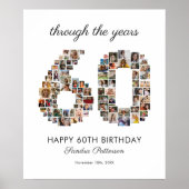 60歳の誕生日写真コラージュ ポスター (正面)