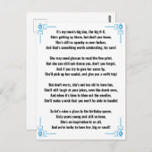 60歳の誕生日女性のためのユーモア詩 ポストカード (正面/裏面)