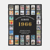 60歳の誕生日家族の思い出フォトコラージュ フリースブランケット (正面)