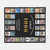 60歳の誕生日家族の思い出フォトコラージュ フリースブランケット (正面(横))