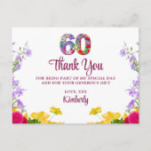 60歳の誕生日感謝していフローラモダン60歳のパーティー ポストカード (正面)