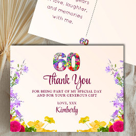 60歳の誕生日感謝していフローラモダン60歳のパーティー ポストカード