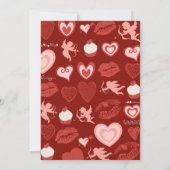 60歳の誕生日招待状赤かわいいハート 招待状 (裏面)