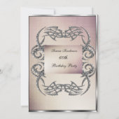 60歳の誕生日招待状　クリームシルバー 招待状 (裏面)