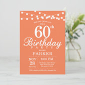 60歳の誕生日招待状 コーラル 招待状 (スタンド正面)