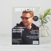 60歳の誕生日招待状 メンズ ヒム マガジン カバー 招待状 (スタンド正面)