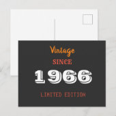 60歳の誕生日招待状 - ヴィンテージ1966限定版 インビテーションポストカード (正面/裏面)
