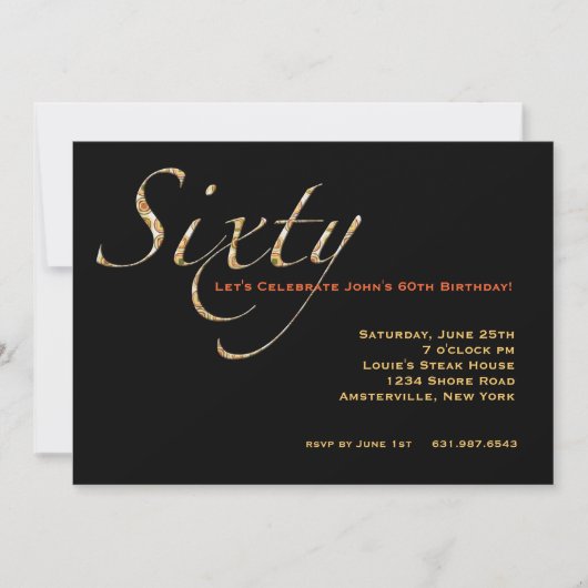 60歳の誕生日招待状 招待状 (正面)