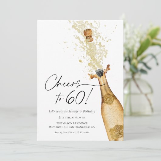 60歳の誕生日招待状 招待状 (スタンド正面)